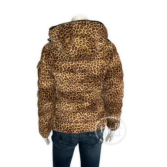 NWT Moncler Bady Cheetah Print Hooded Down Coat Puffer