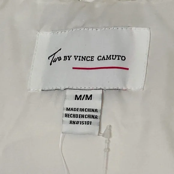 NWT Two by Vince Camuto Quilted Hooded Duck Down Feather Puffer Jacket White M
