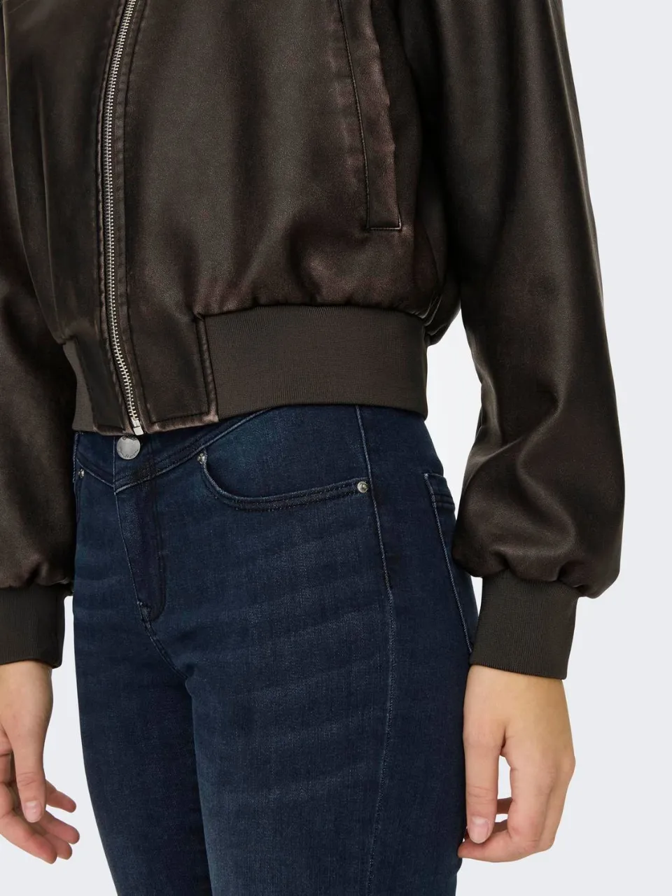 ONLY Jade Faux Leather Bomber Jacket