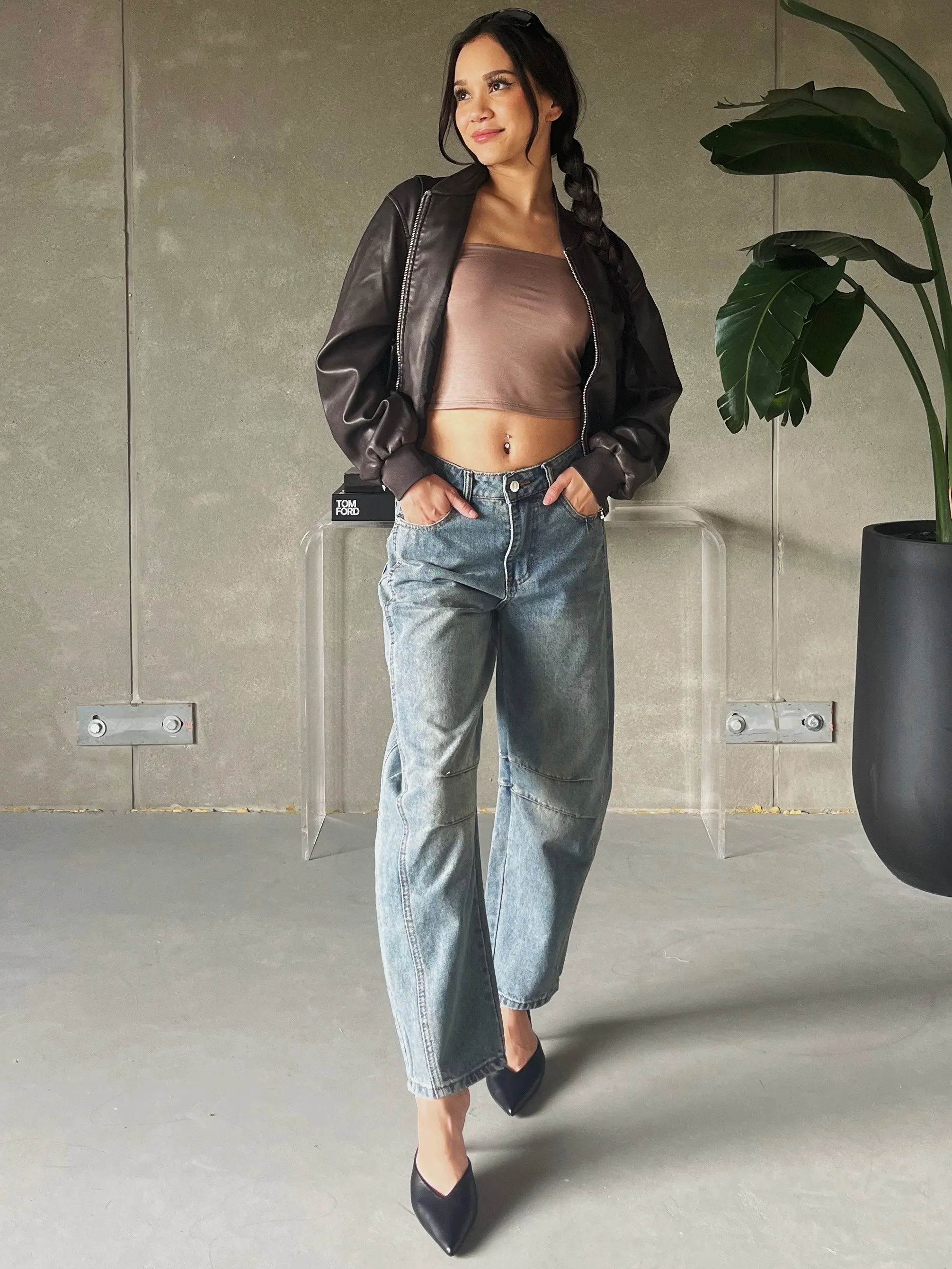 ONLY Jade Faux Leather Bomber Jacket