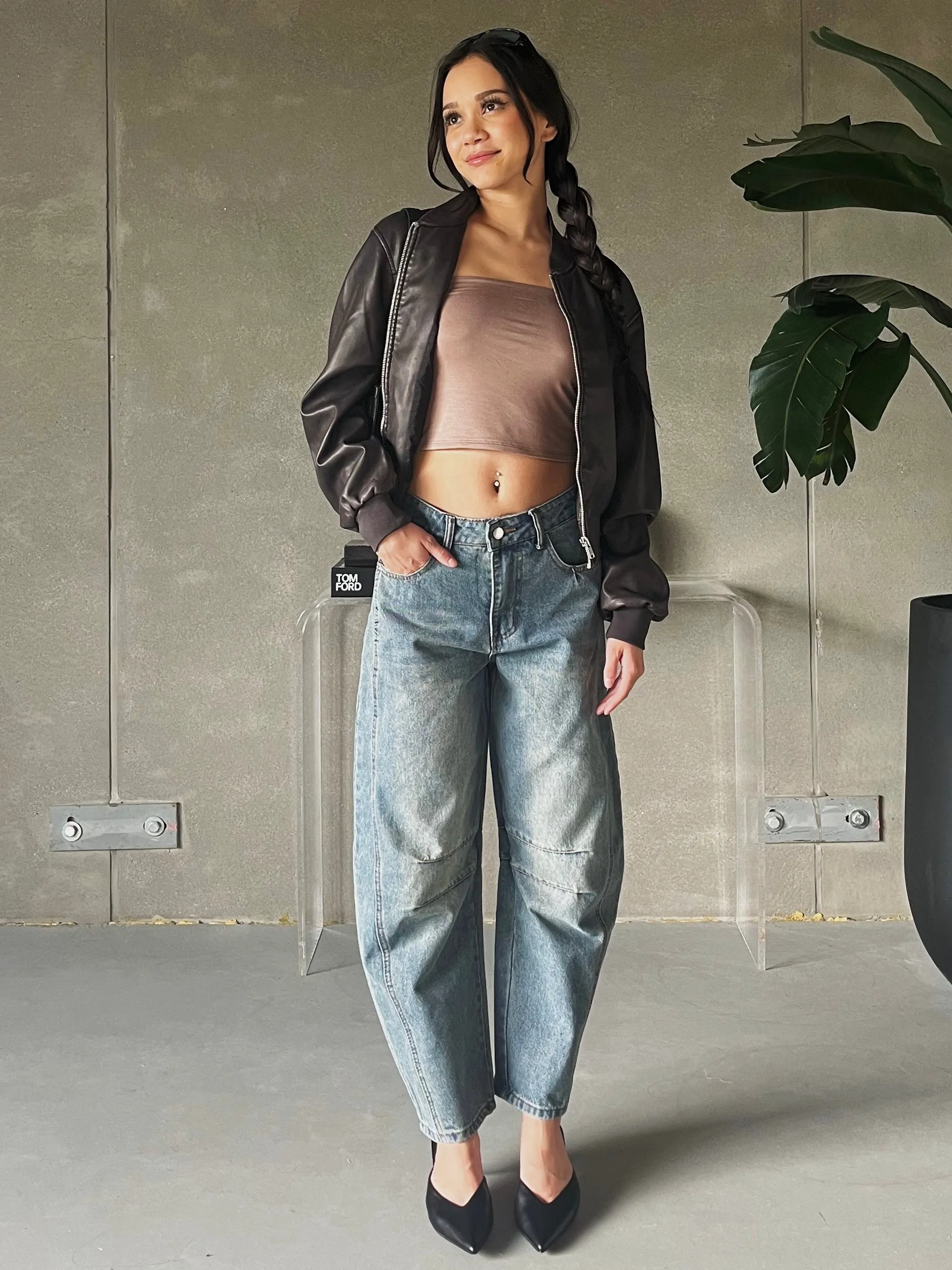 ONLY Jade Faux Leather Bomber Jacket