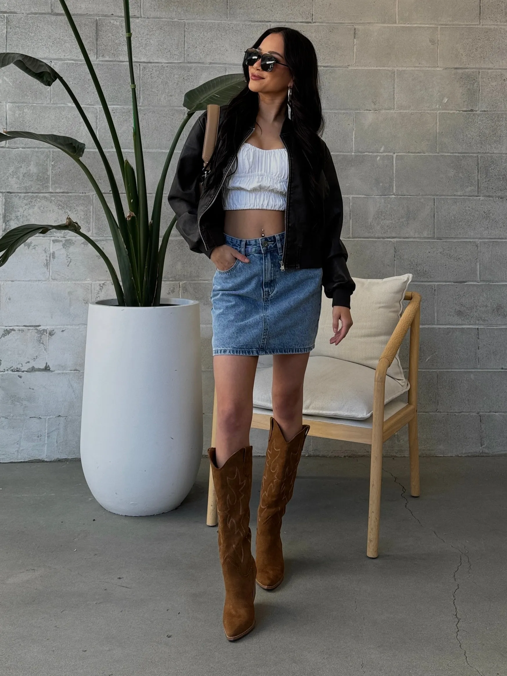 ONLY Jade Faux Leather Bomber Jacket