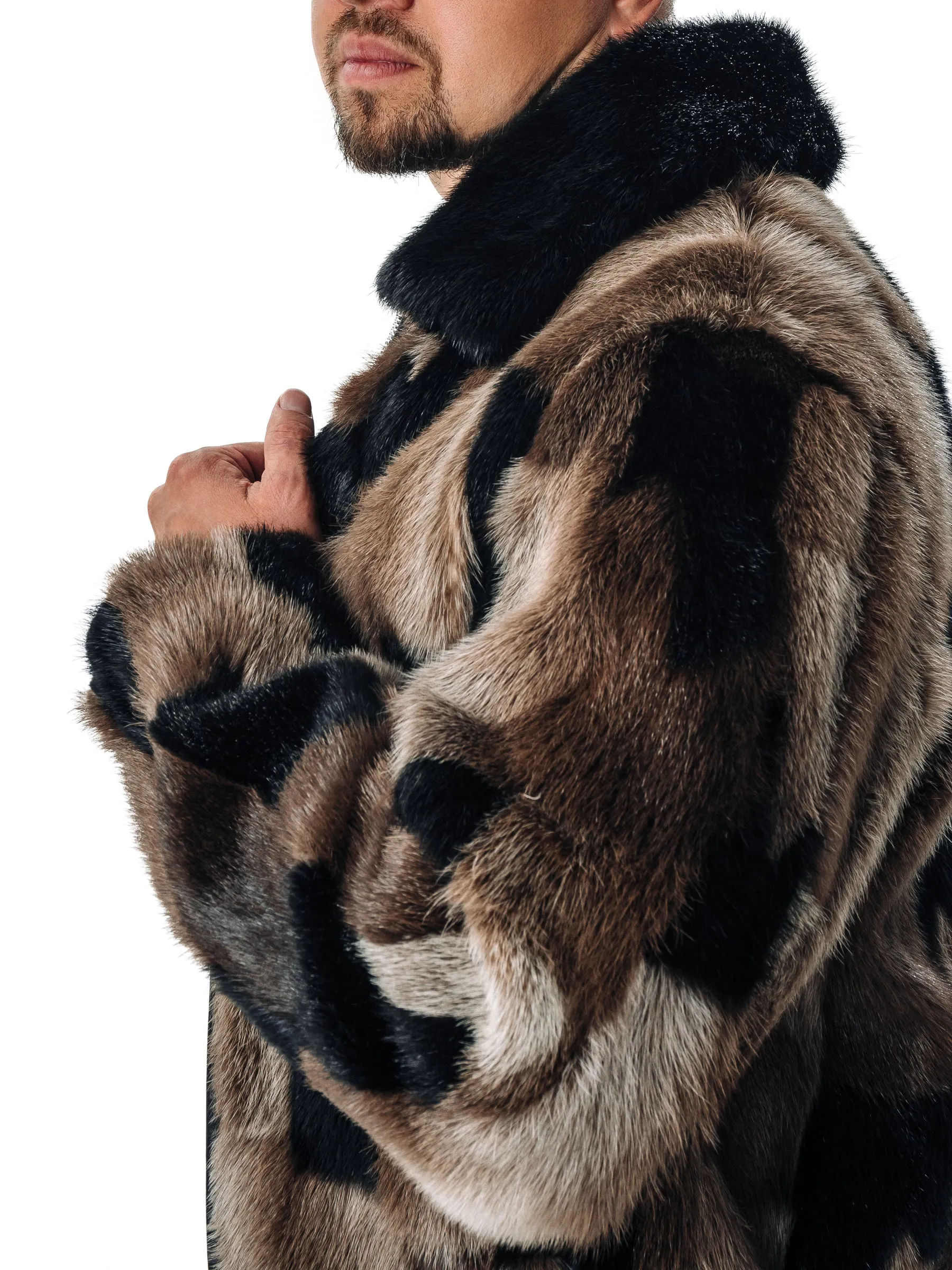 Otter Fur Bomber Jacket