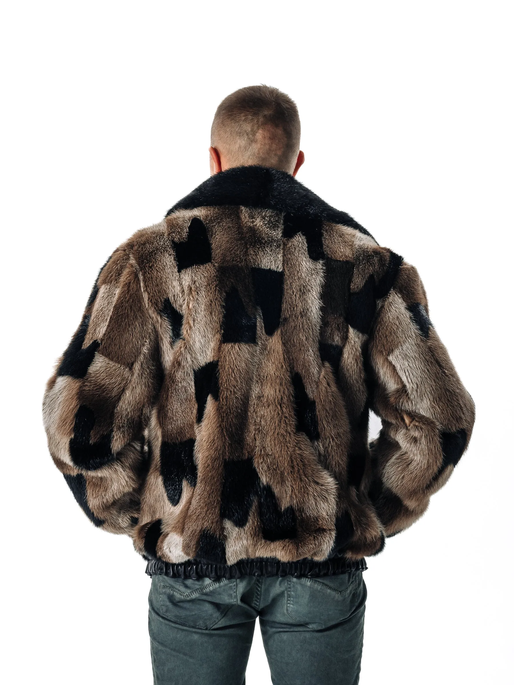 Otter Fur Bomber Jacket