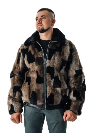 Otter Fur Bomber Jacket