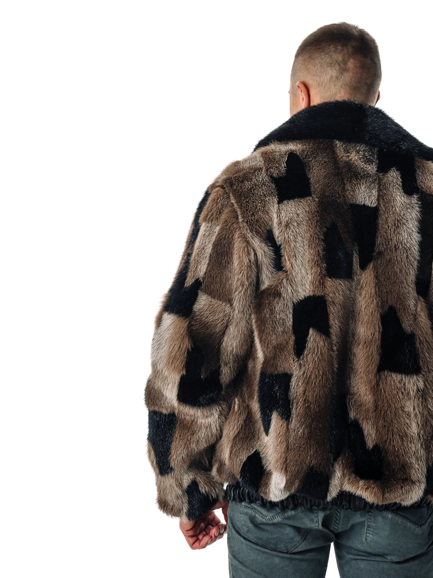 Otter Fur Bomber Jacket