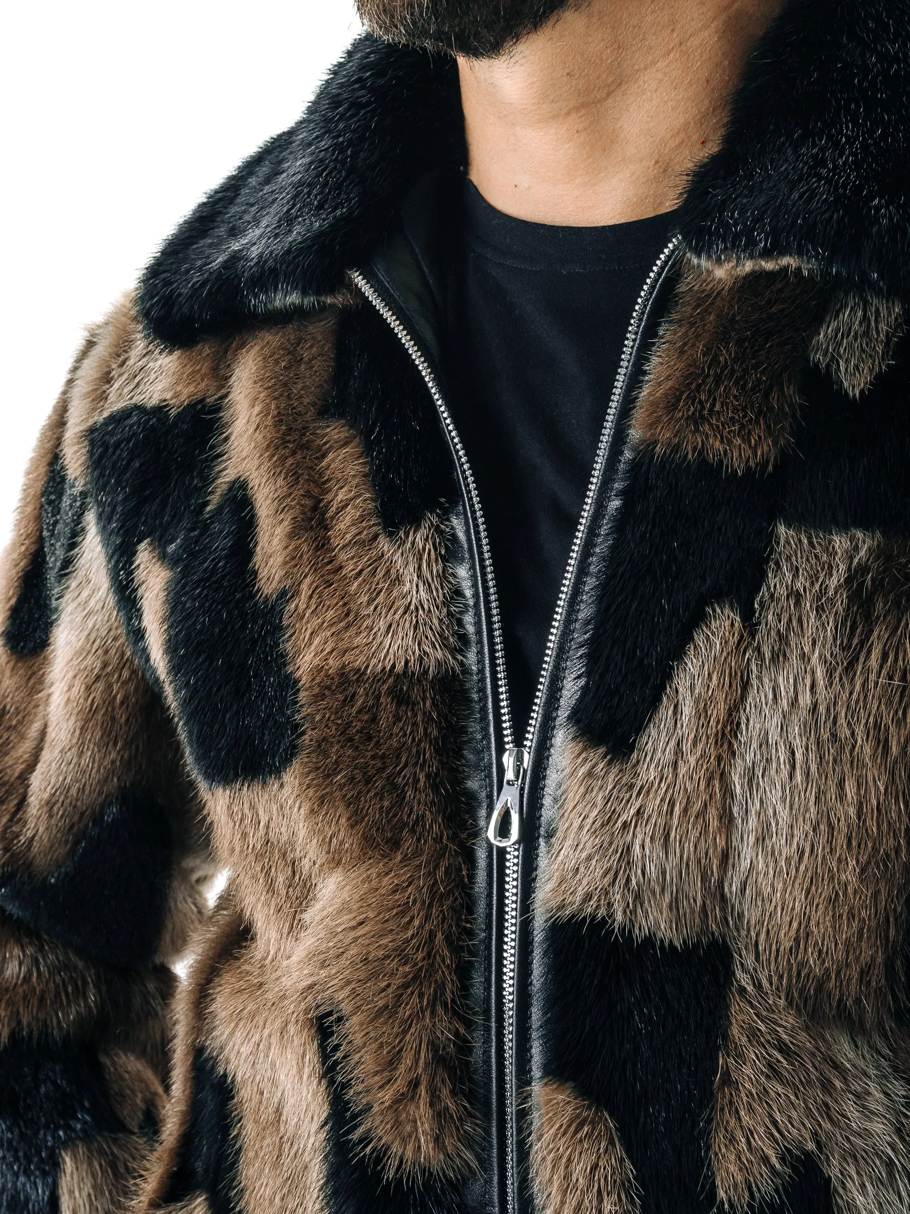 Otter Fur Bomber Jacket