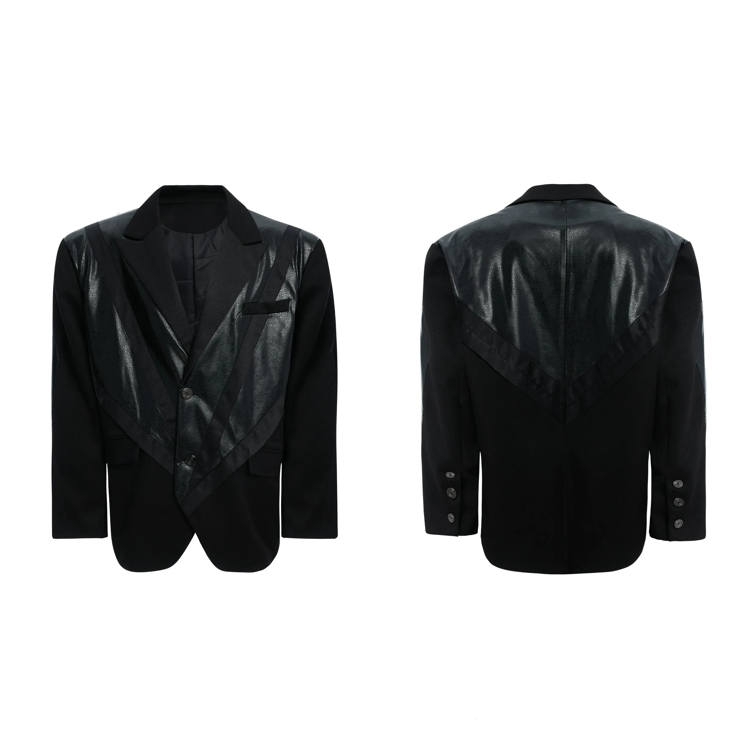Oversized Leather Suit Jacket