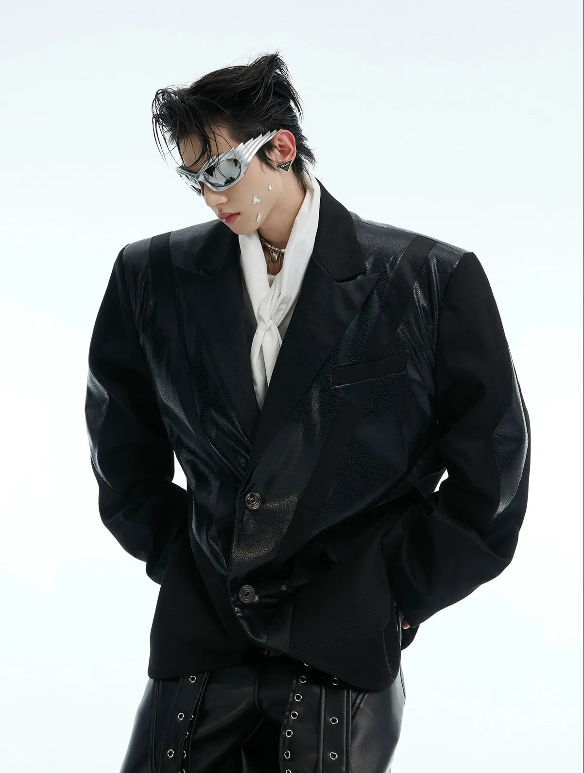 Oversized Leather Suit Jacket