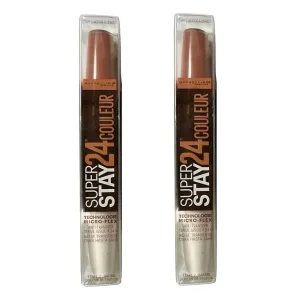 Pack of 2 Maybelline New York SuperStay 24 2-Step Liquid Lipstick, Coffee Edition, Caramel Crush # 320