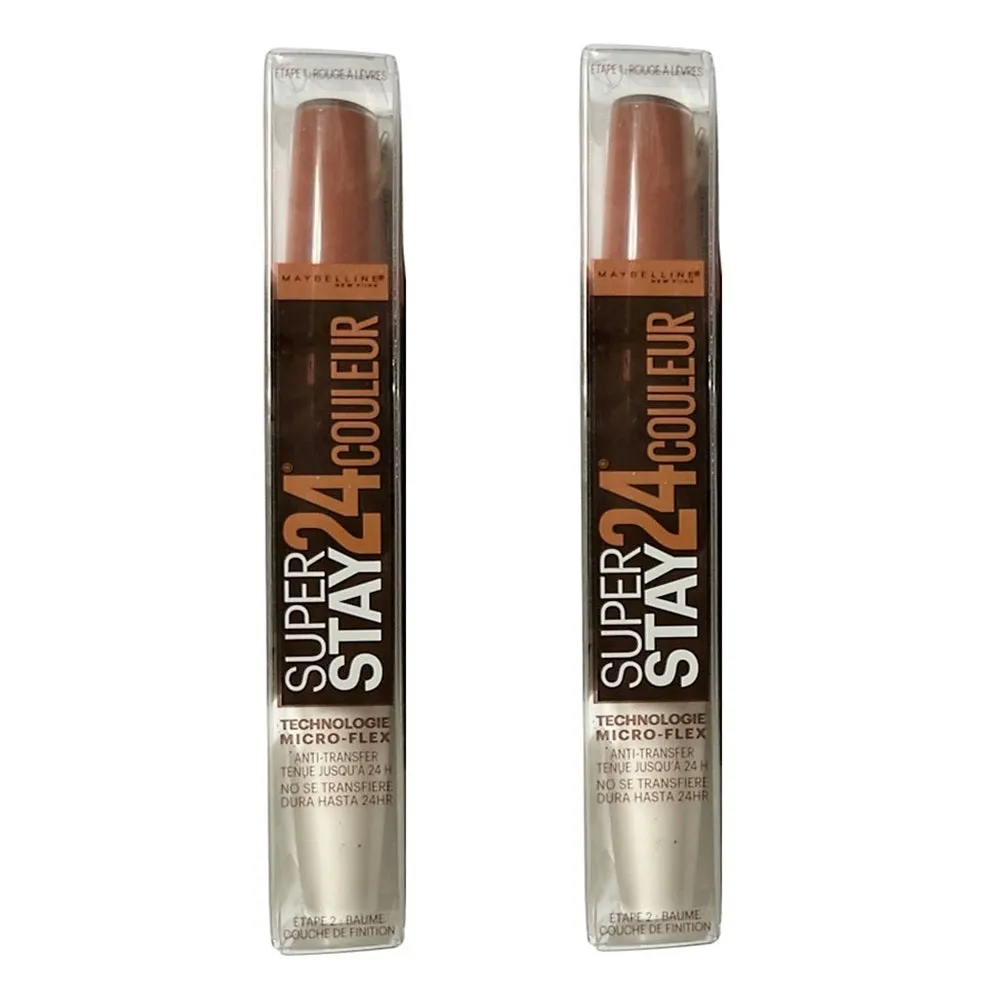 Pack of 2 Maybelline New York SuperStay 24 2-Step Liquid Lipstick, Coffee Edition, Caramel Crush # 320
