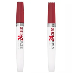 Pack of 2 Maybelline New York SuperStay 24 Color 2-Step Liquid Lipstick, City Ablaze 930