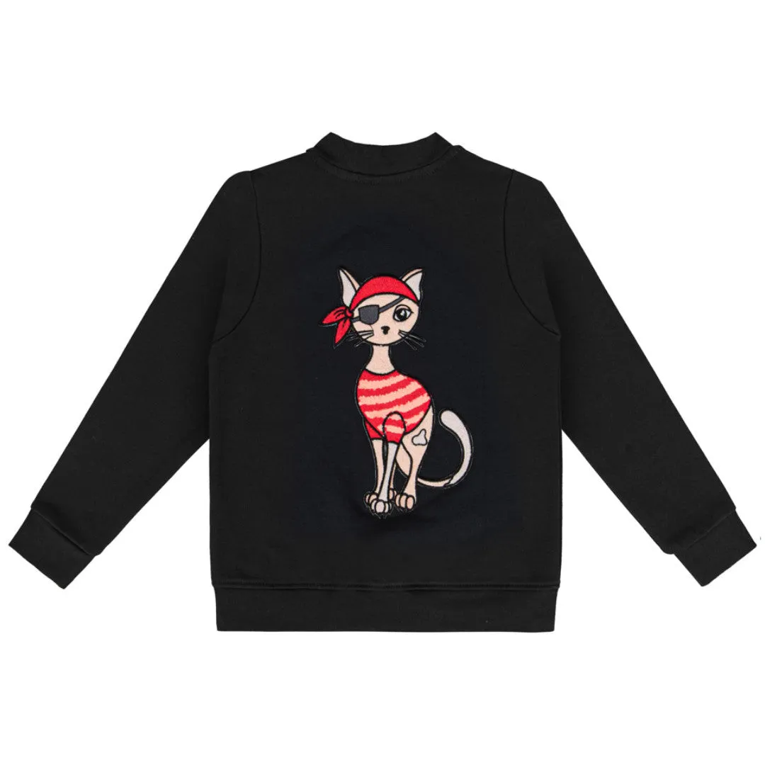 Piracat Black Bomber Jacket - LAST ONE - 1-2 years