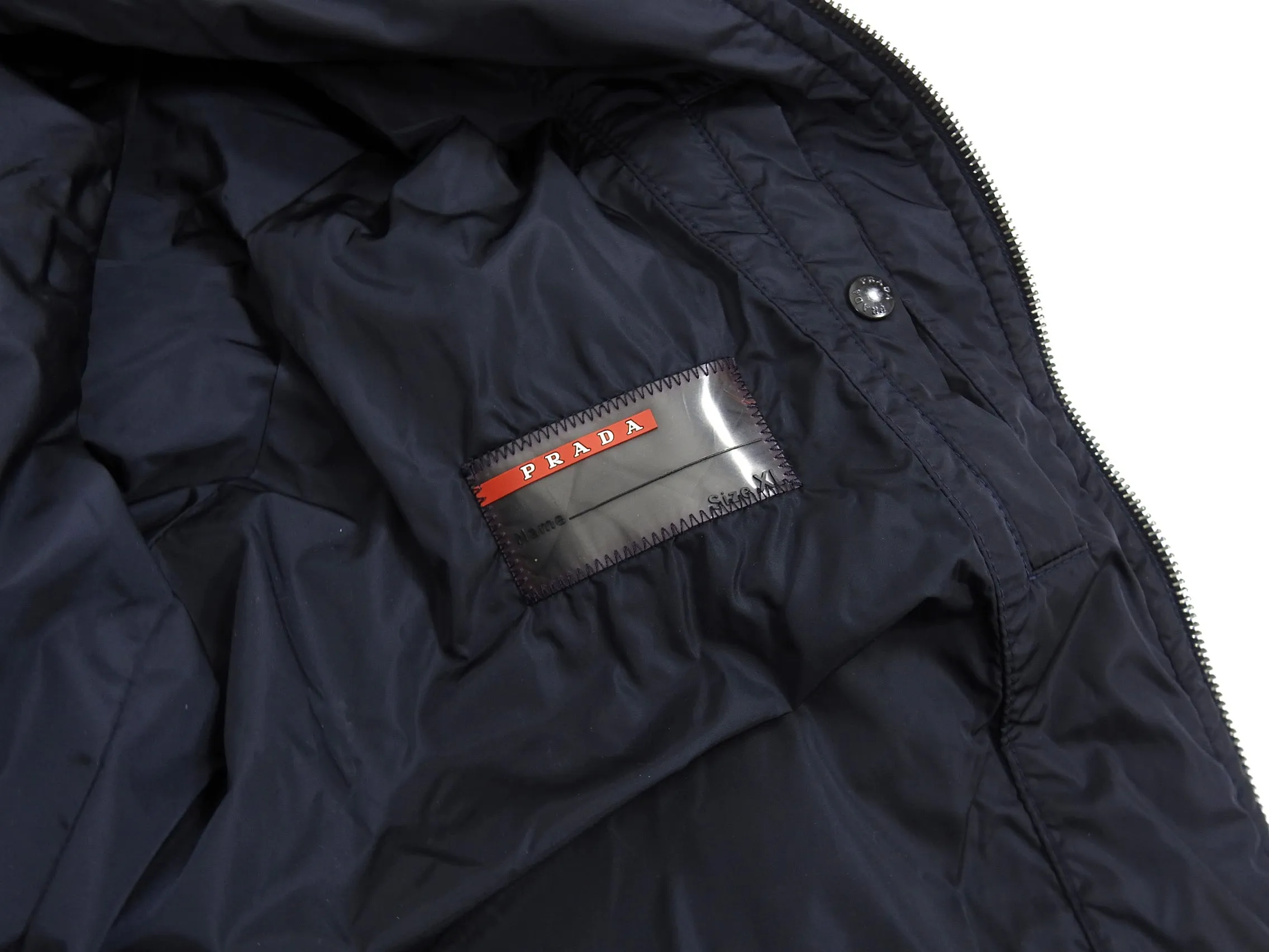 Prada Navy Nylon Zip Up Bomber Jacket - L