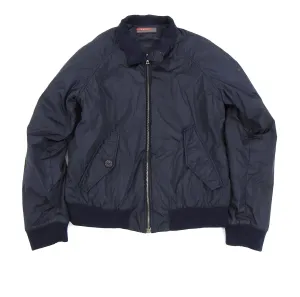 Prada Navy Nylon Zip Up Bomber Jacket - L