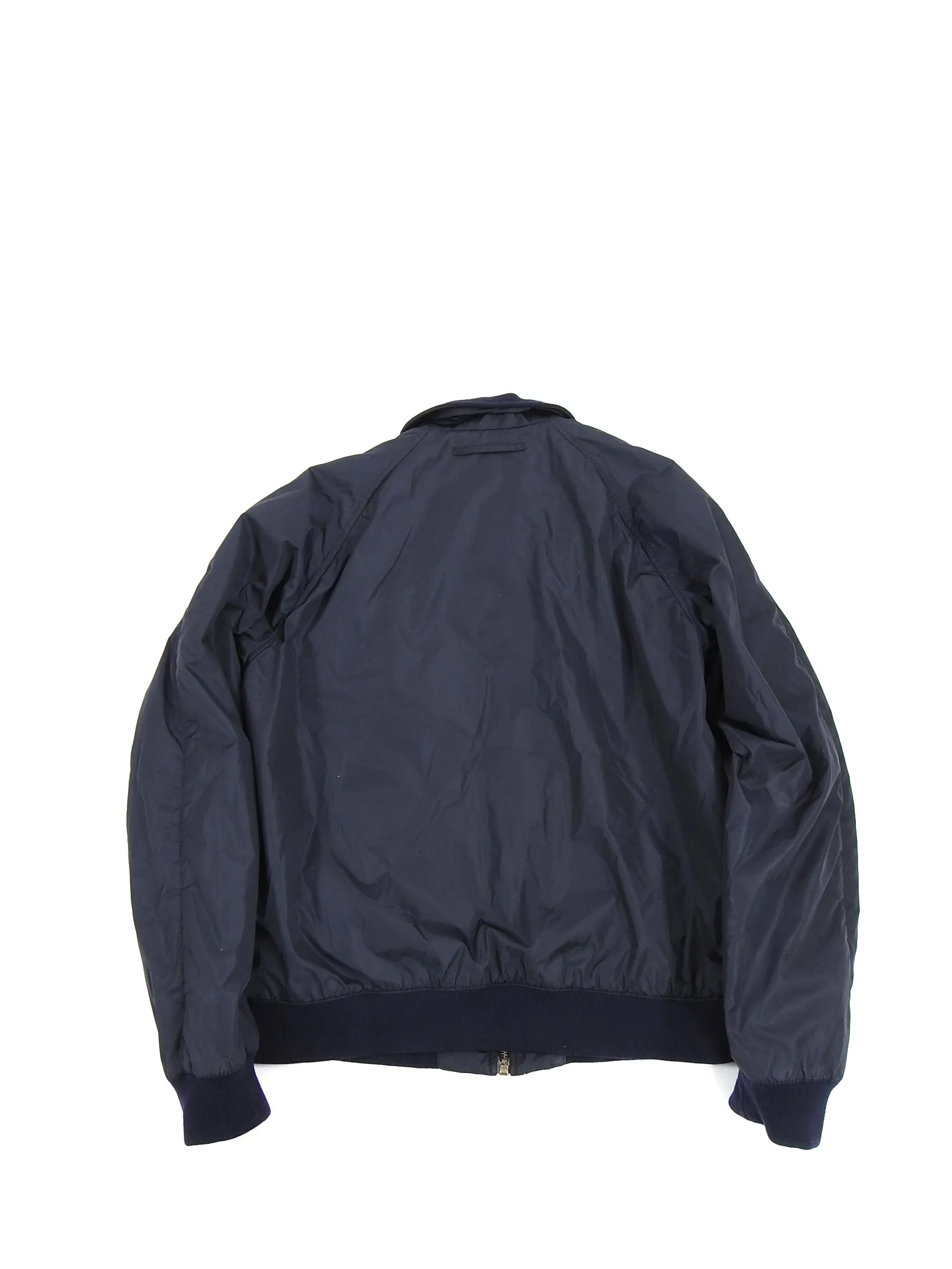 Prada Navy Nylon Zip Up Bomber Jacket - L