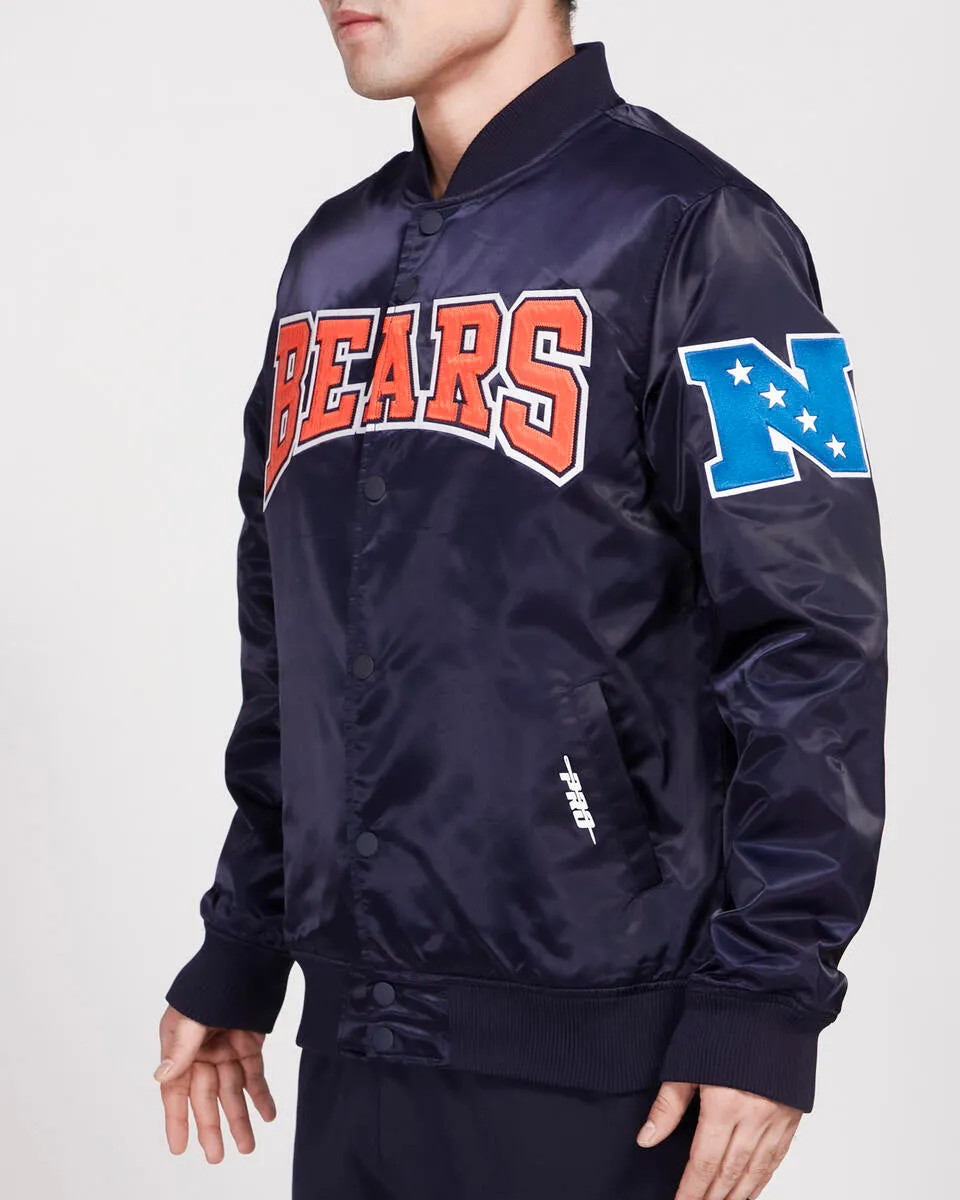 PRO STANDARD CHICAGO BEARS CREST EMBLEM SATIN JACKET (MIDNIGHT NAVY)