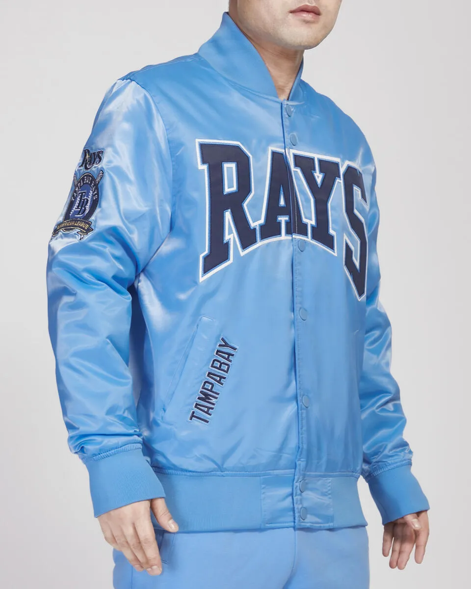 PRO STANDARD TAMPA BAY RAYS CREST EMBLEM SATIN JACKET (UNIVERSITY BLUE)