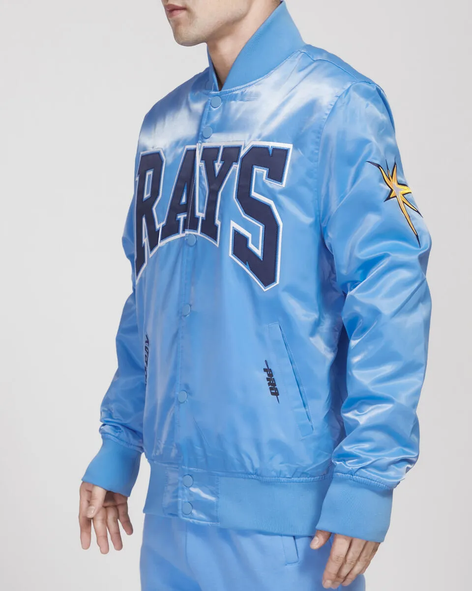 PRO STANDARD TAMPA BAY RAYS CREST EMBLEM SATIN JACKET (UNIVERSITY BLUE)