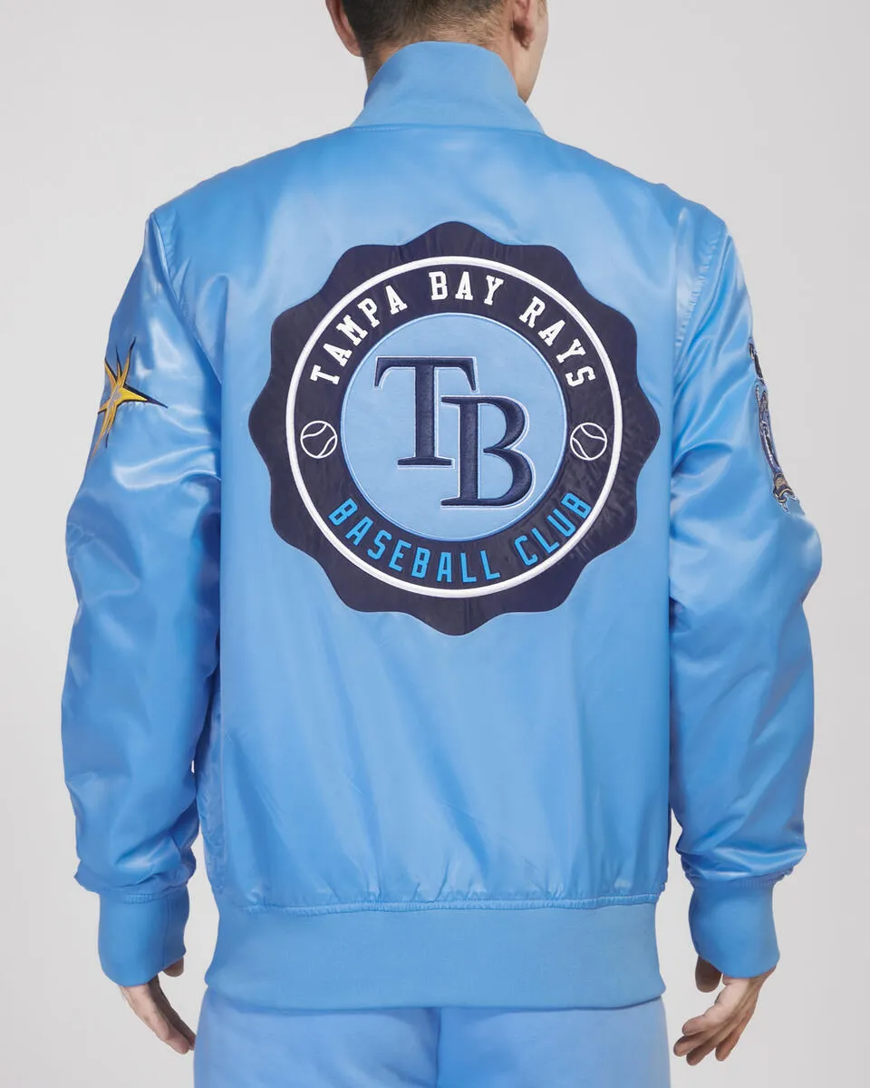 PRO STANDARD TAMPA BAY RAYS CREST EMBLEM SATIN JACKET (UNIVERSITY BLUE)