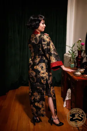 "Black Dragon" Long Kimono Coat