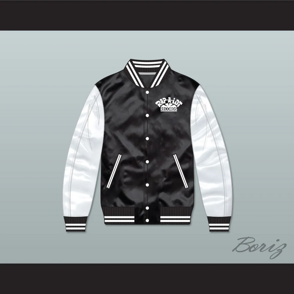 Rap-A-Lot Records Black/ White Varsity Letterman Satin Bomber Jacket