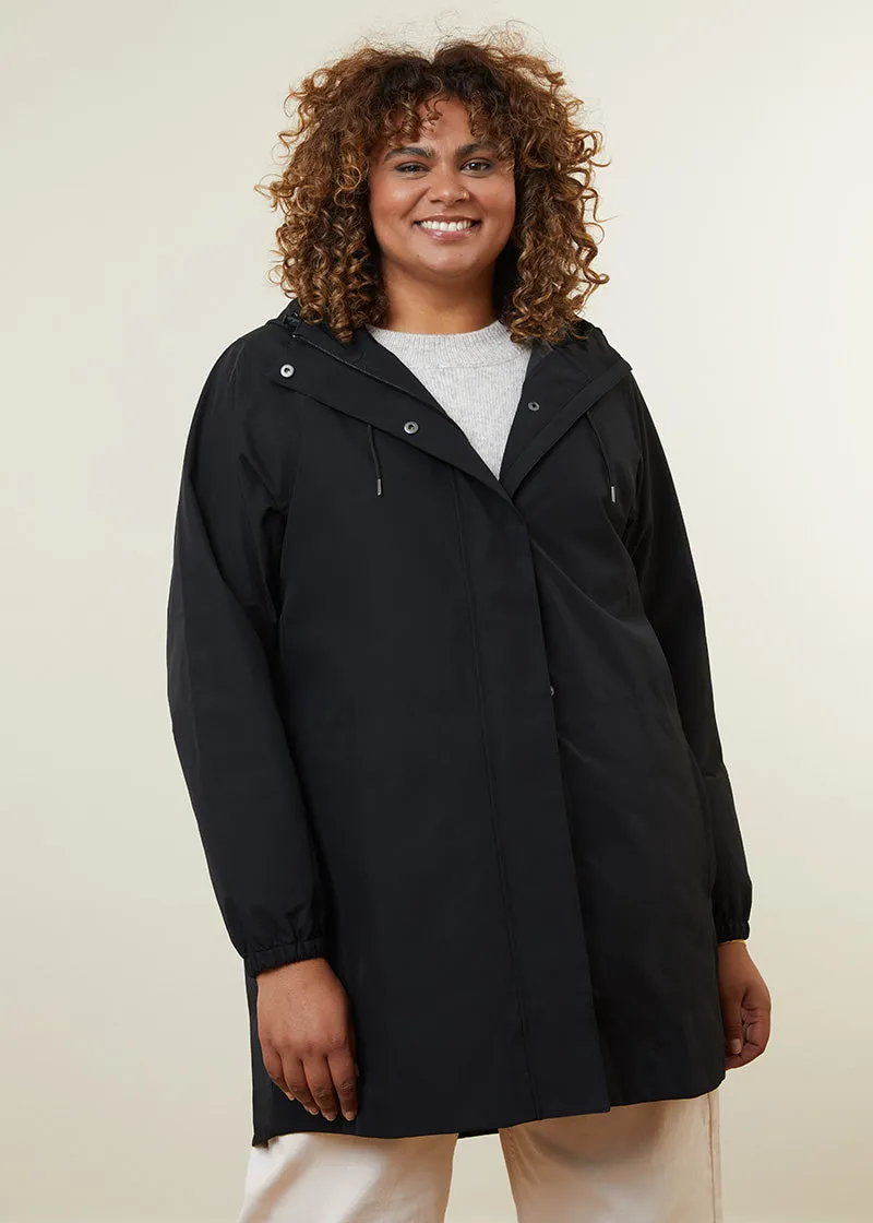 Refuge Long Waterproof Jacket - Black