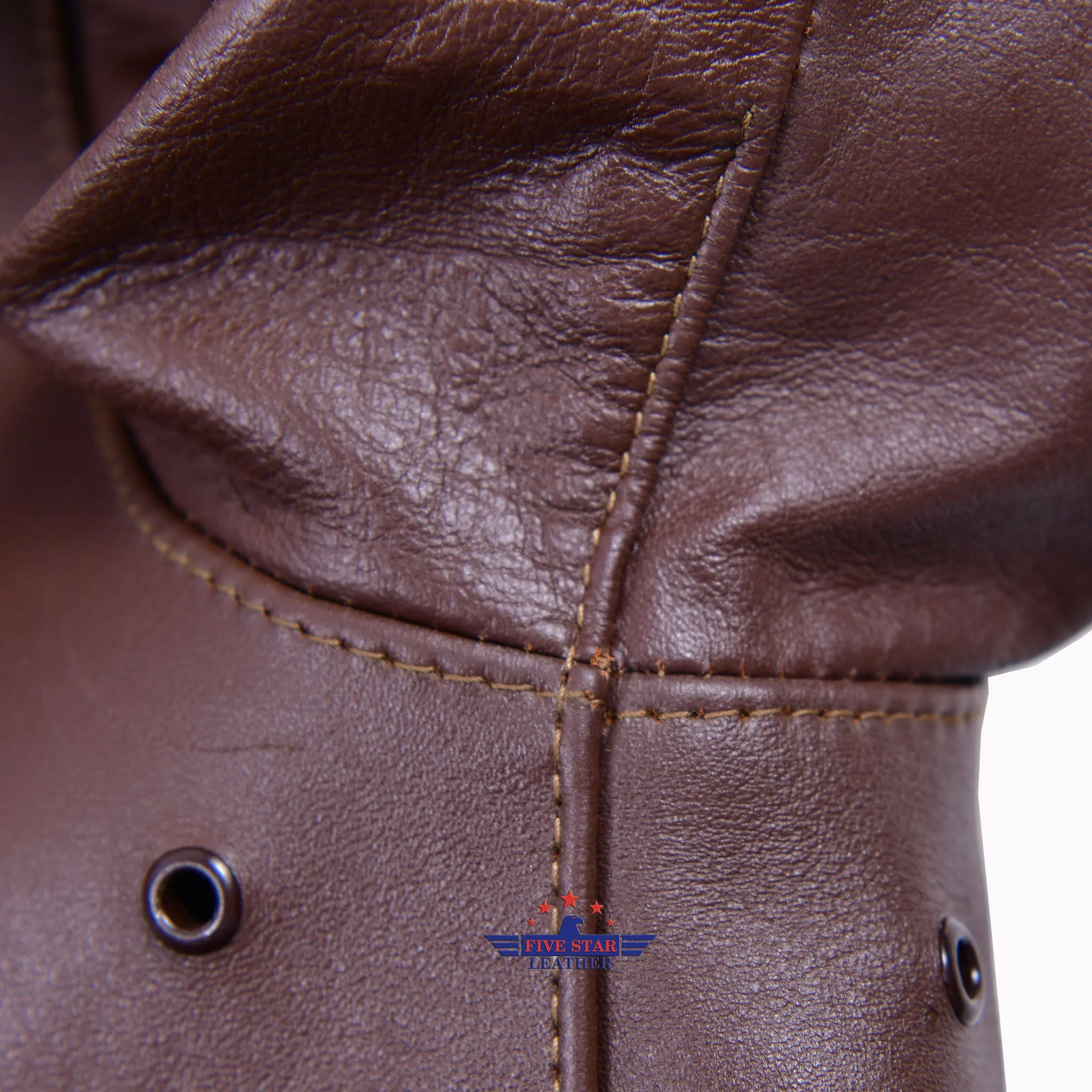 Repro TYPE A2 Jacket Poughkeepsie Leather Coat Co. INC. AC Contract No. W535ac28560 Real Horse Hide Leather Mid Brown