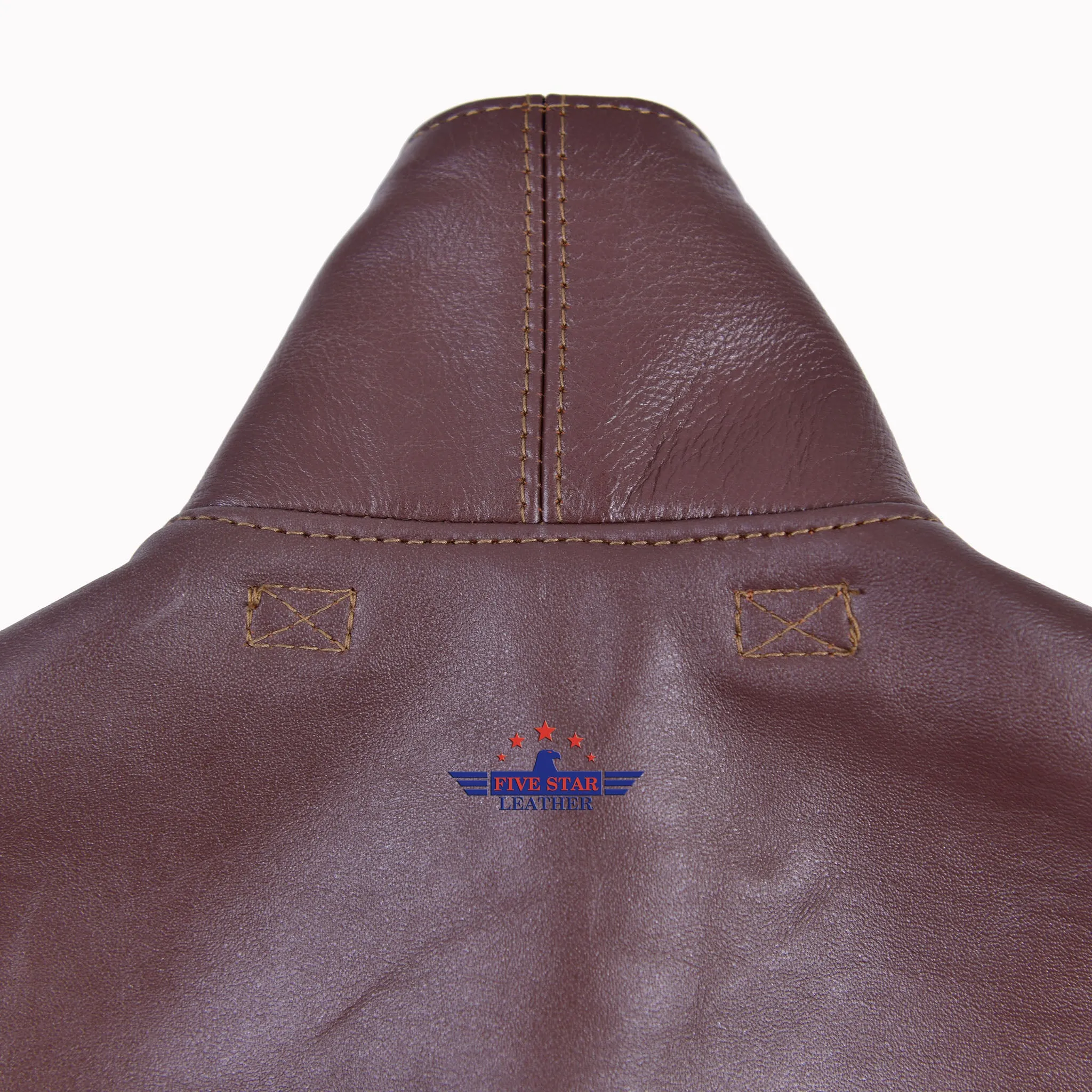 Repro TYPE A2 Jacket Poughkeepsie Leather Coat Co. INC. AC Contract No. W535ac28560 Real Horse Hide Leather Mid Brown