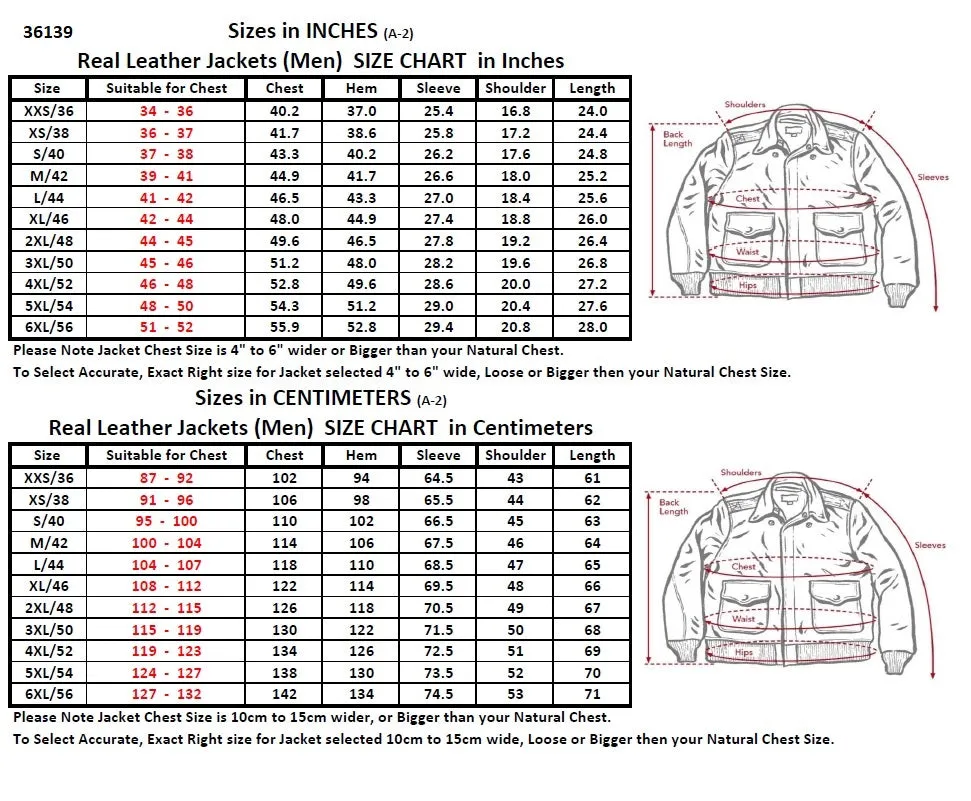 Repro Type A2 UNITED SHEEPLINED CLOTHING CO. ORDER NO.42.18777-P Real Horsehide Leather Russet Brown Jacket
