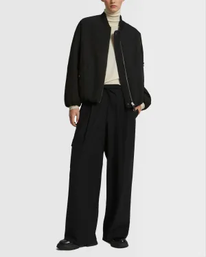 Reversible bomber jacket in water-repellent technical fabric and long-haired mink