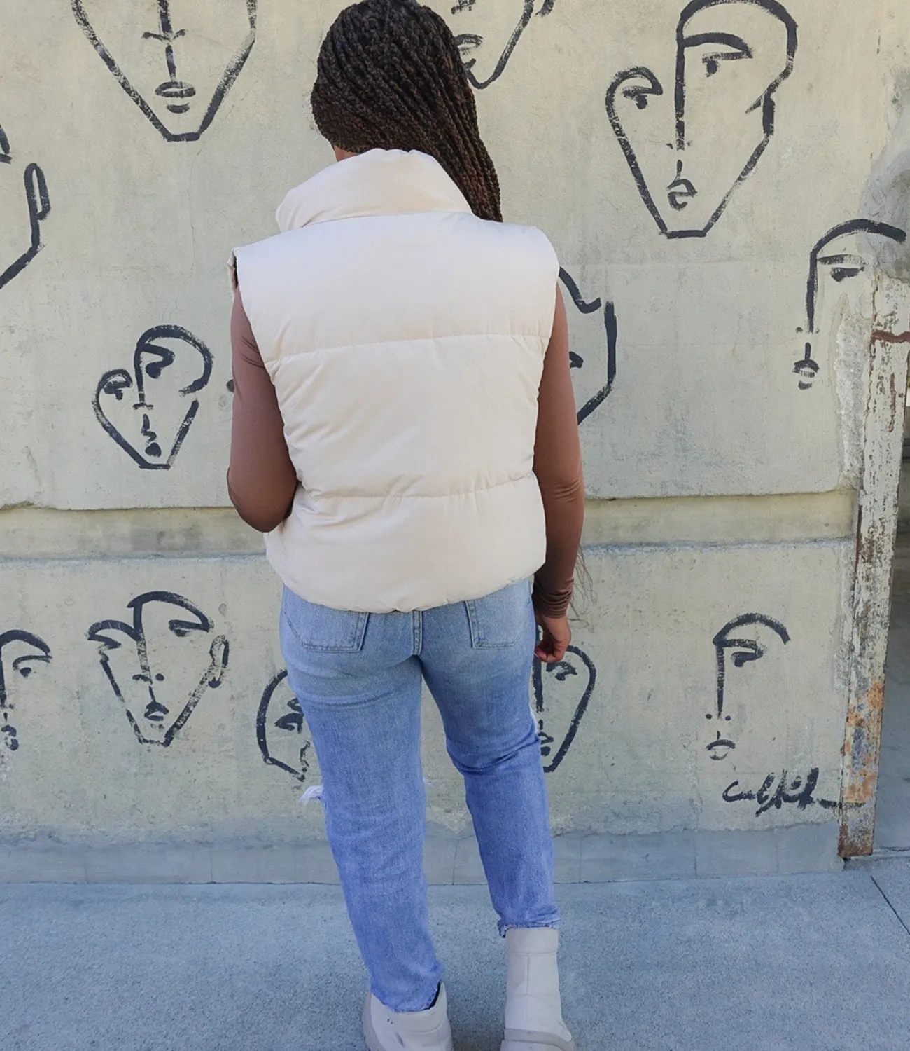 Reversible Puffer Vest(Cocoa/Cream)