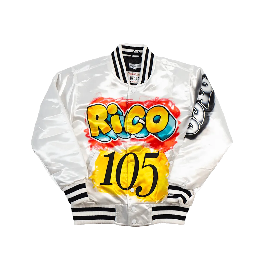RICO PAID IN FULL SATIN JACKET WHITE