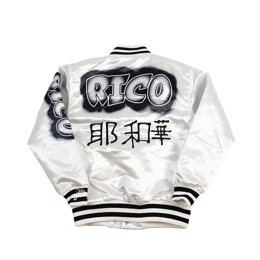 RICO PAID IN FULL SATIN JACKET WHITE