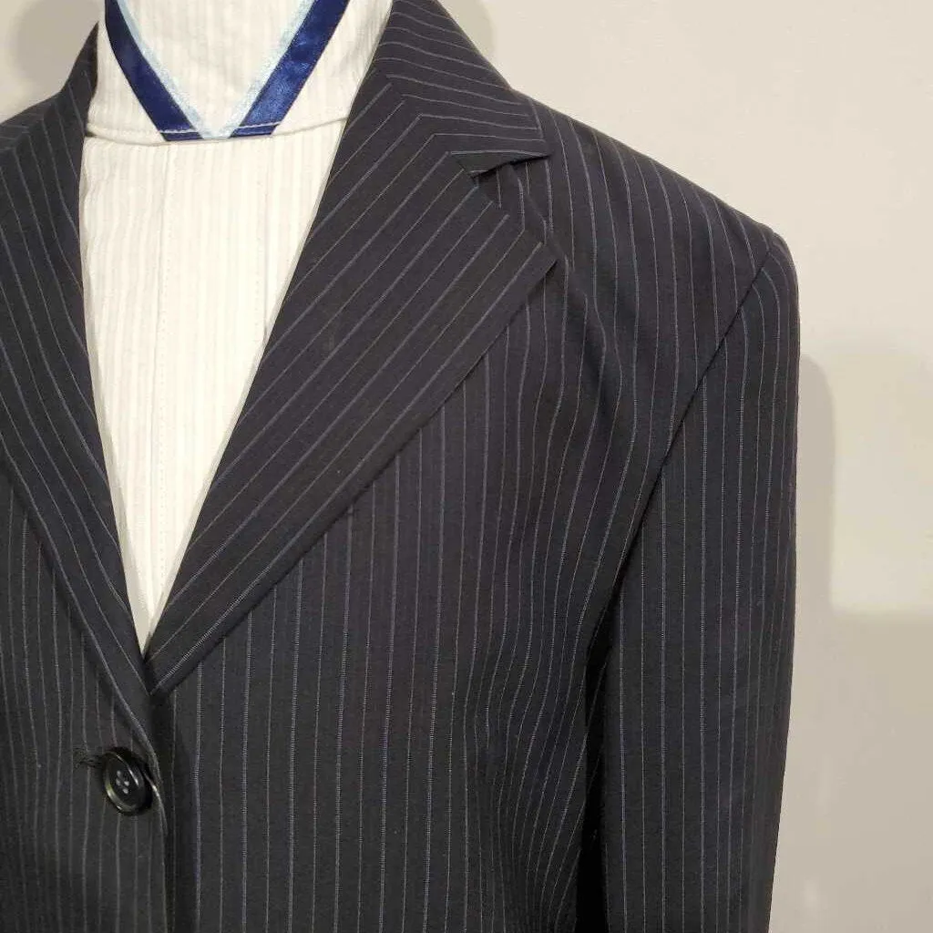 RJ Classics Navy Pinstripe Hunt Coat Kids 14R