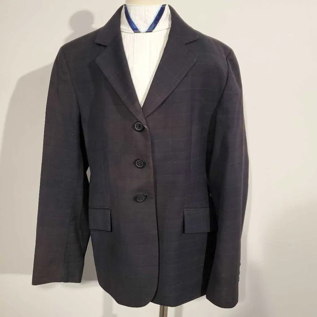 RJ Classics Navy Windowpane Hunt Coat Kids 16S