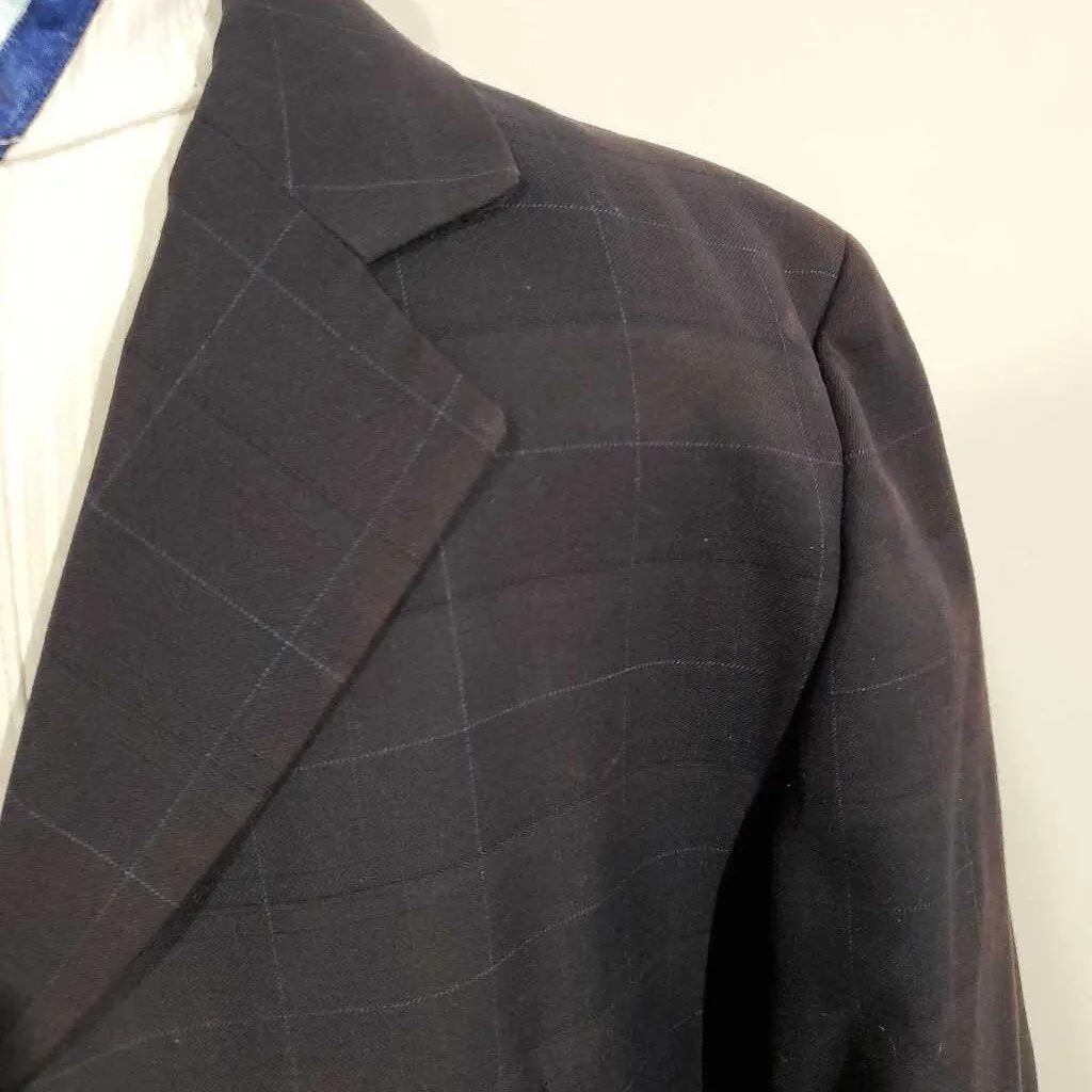 RJ Classics Navy Windowpane Hunt Coat Kids 16S