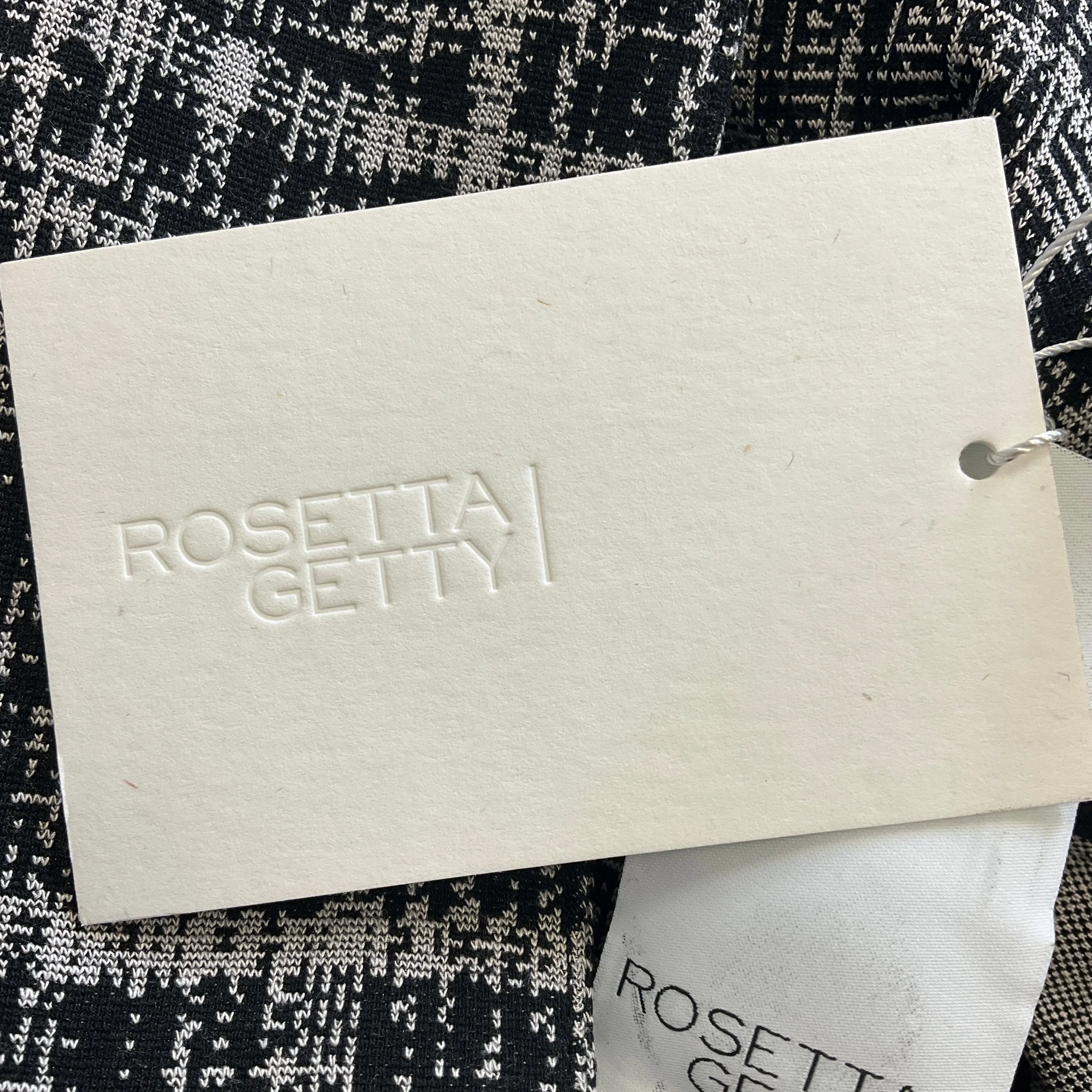 Rosetta Getty Black Etched Plaid Pattern Blazer