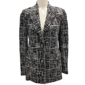 Rosetta Getty Black Etched Plaid Pattern Blazer