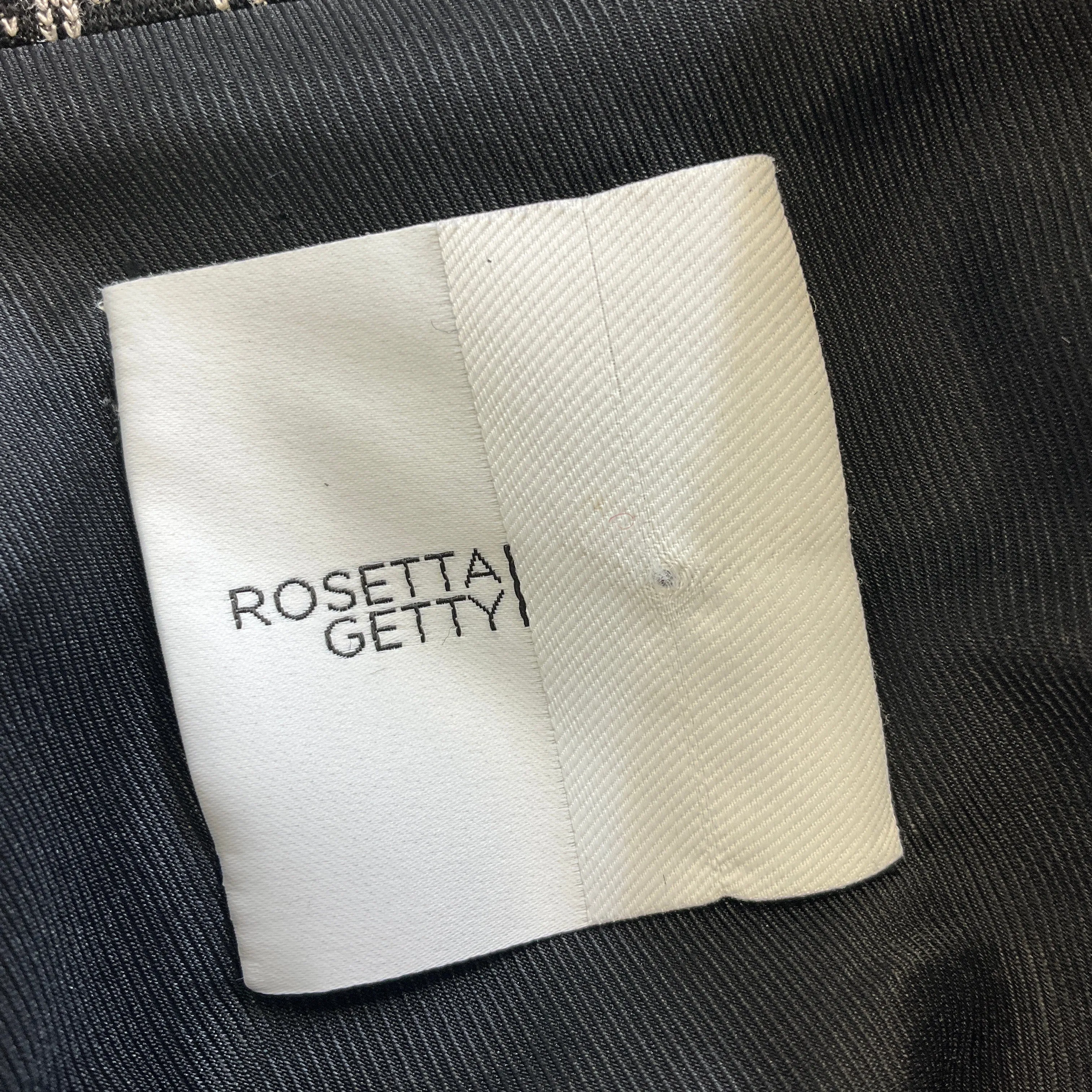 Rosetta Getty Black Etched Plaid Pattern Blazer