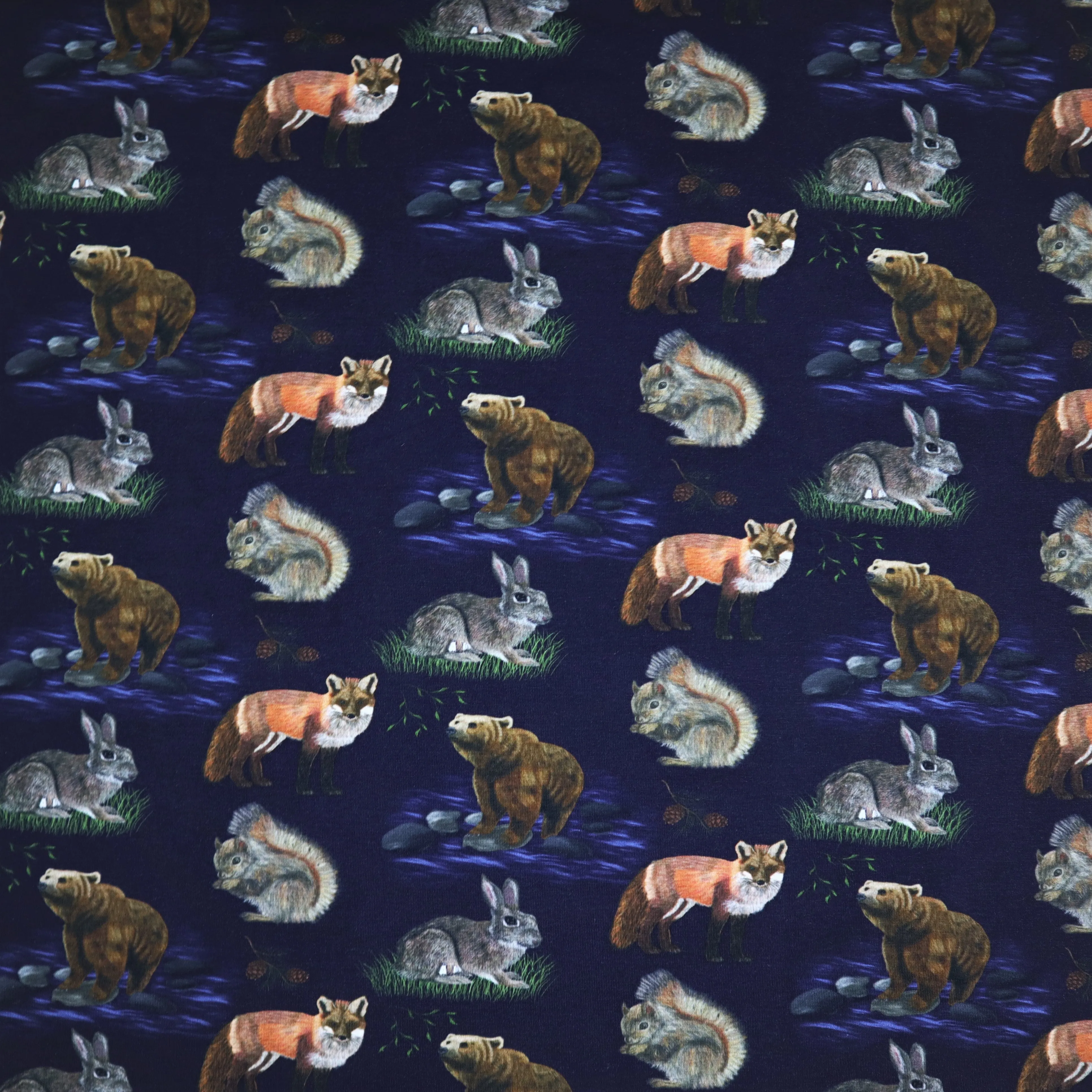 SALE Organic Cotton Jersey in Wildlife Print