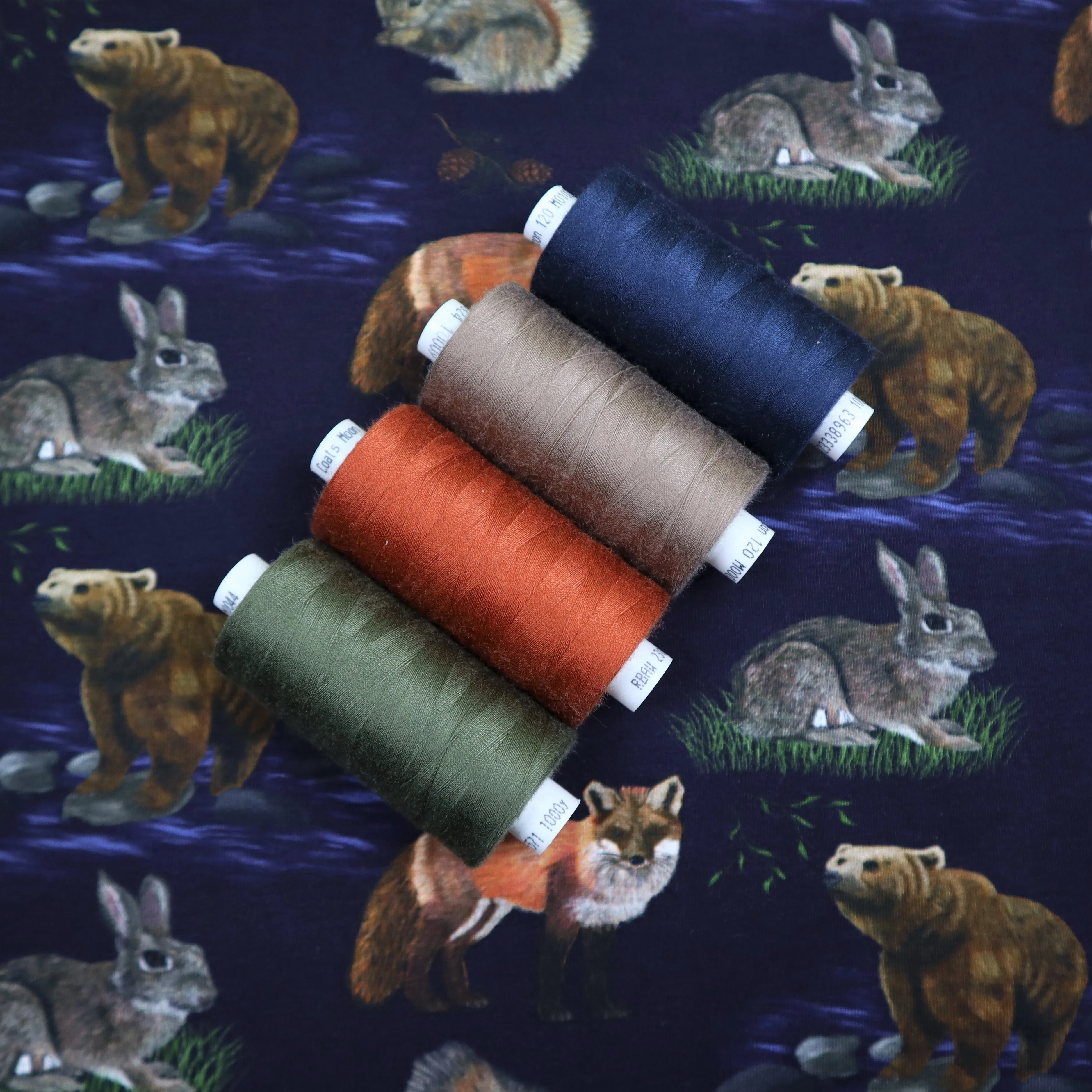 SALE Organic Cotton Jersey in Wildlife Print