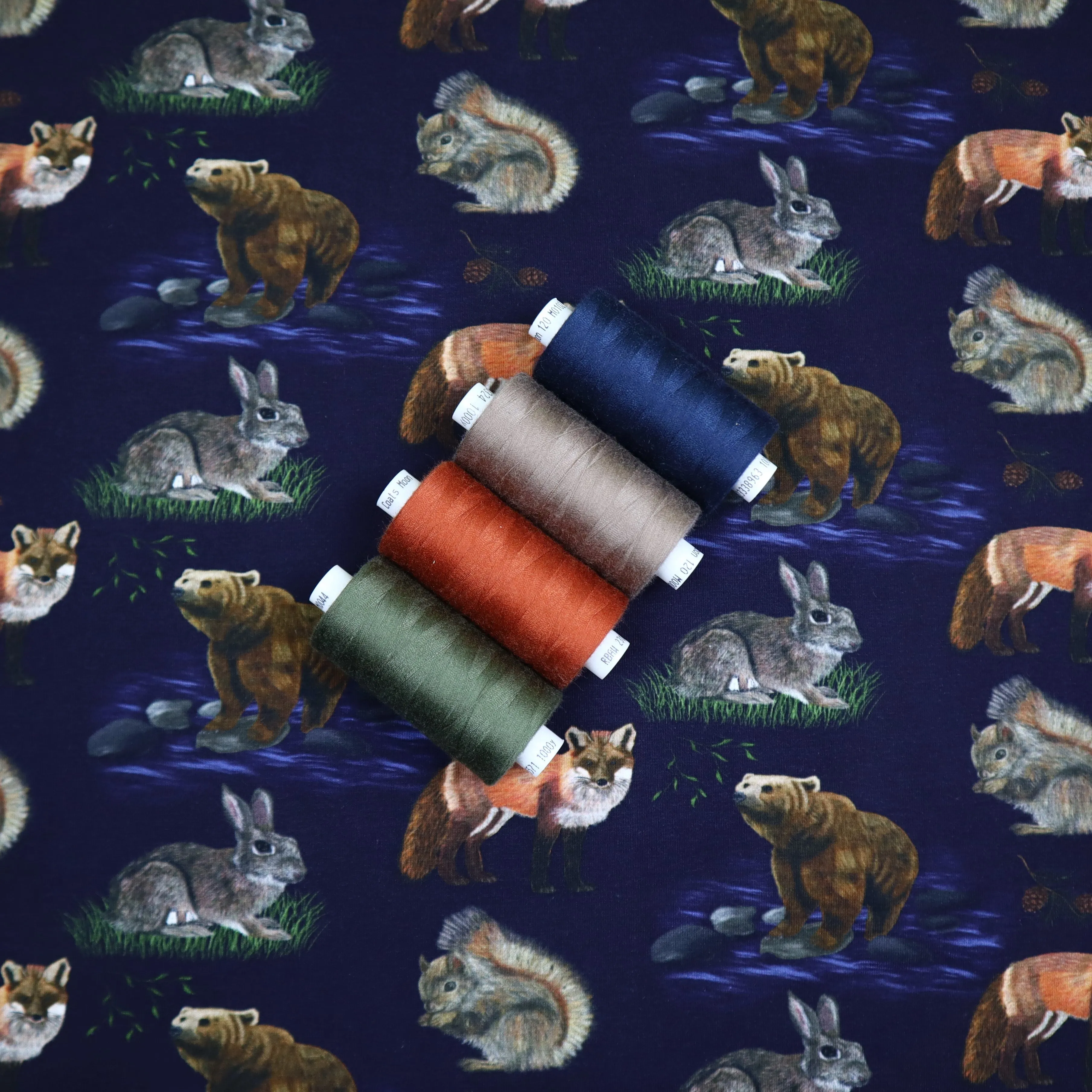 SALE Organic Cotton Jersey in Wildlife Print