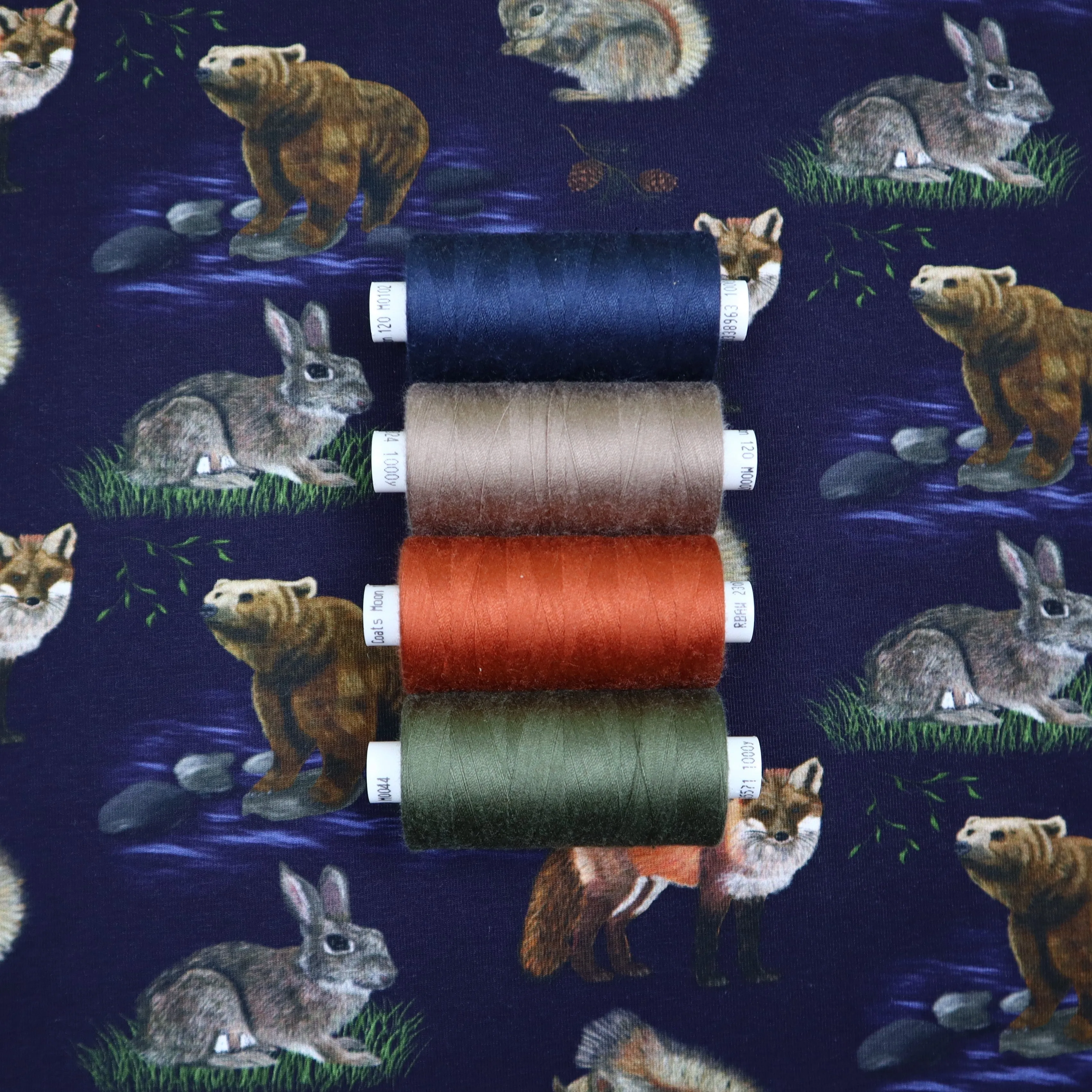 SALE Organic Cotton Jersey in Wildlife Print