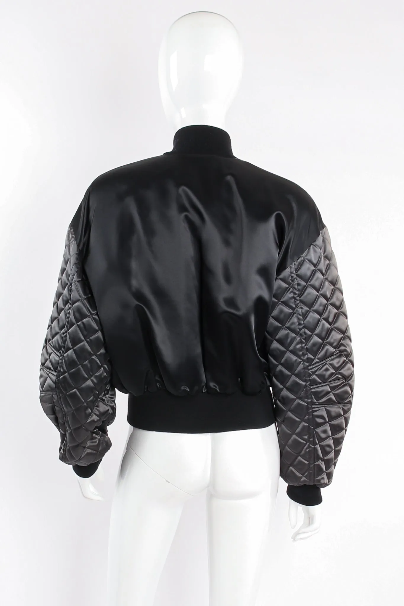 Satin Colorblock Quilted Bomber Jacket