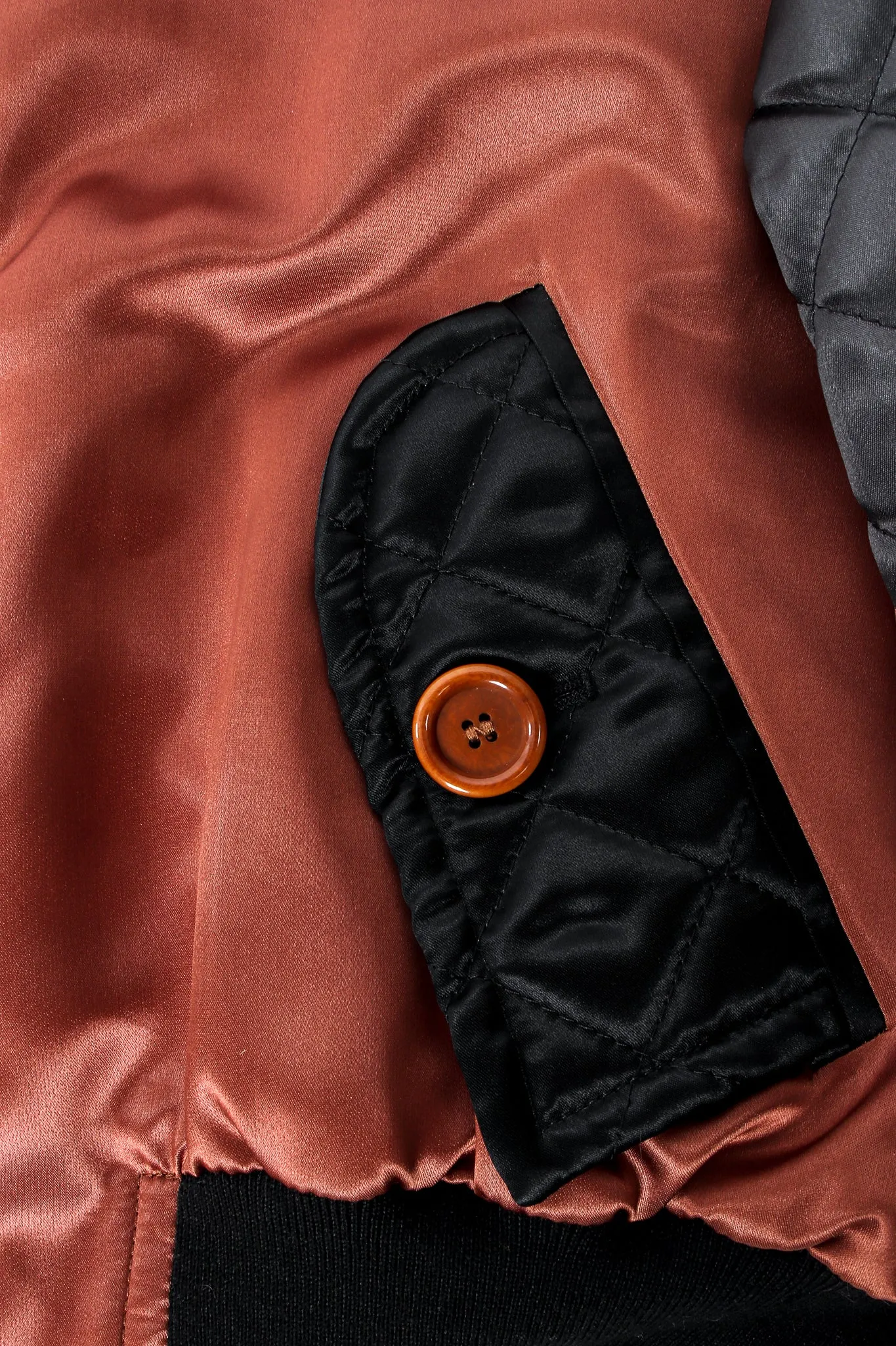 Satin Colorblock Quilted Bomber Jacket