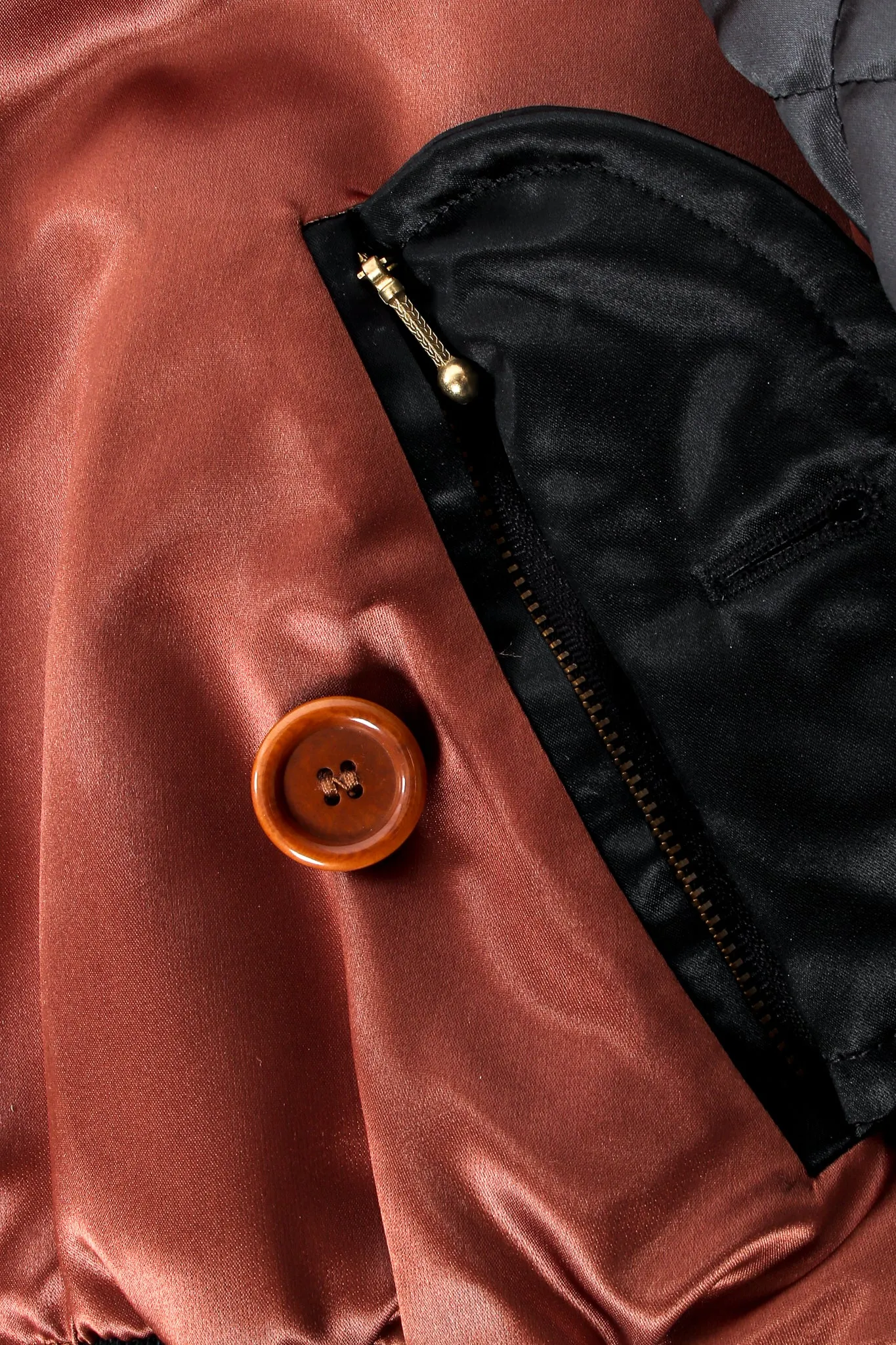 Satin Colorblock Quilted Bomber Jacket