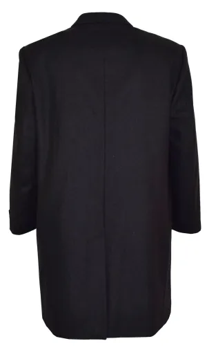 SCOTT Mens Formal Wool And Cashmere Melton Over Coat in Black