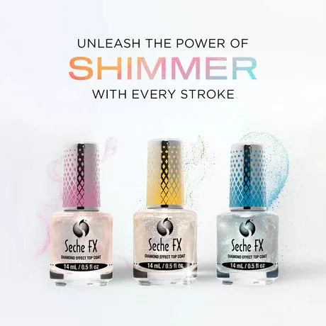 Seche FX Diamond Effect Top Coat Gold 14ml