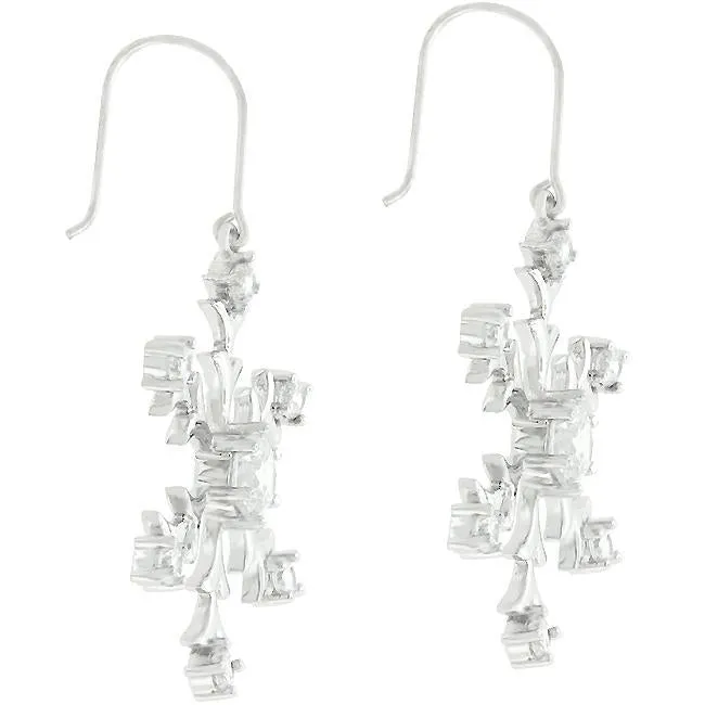Silver Snowflake Dangle Earrings